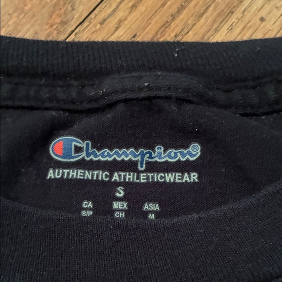 Champion Black Short Sleeve Tee with Red Logo - Picture 2 of 9